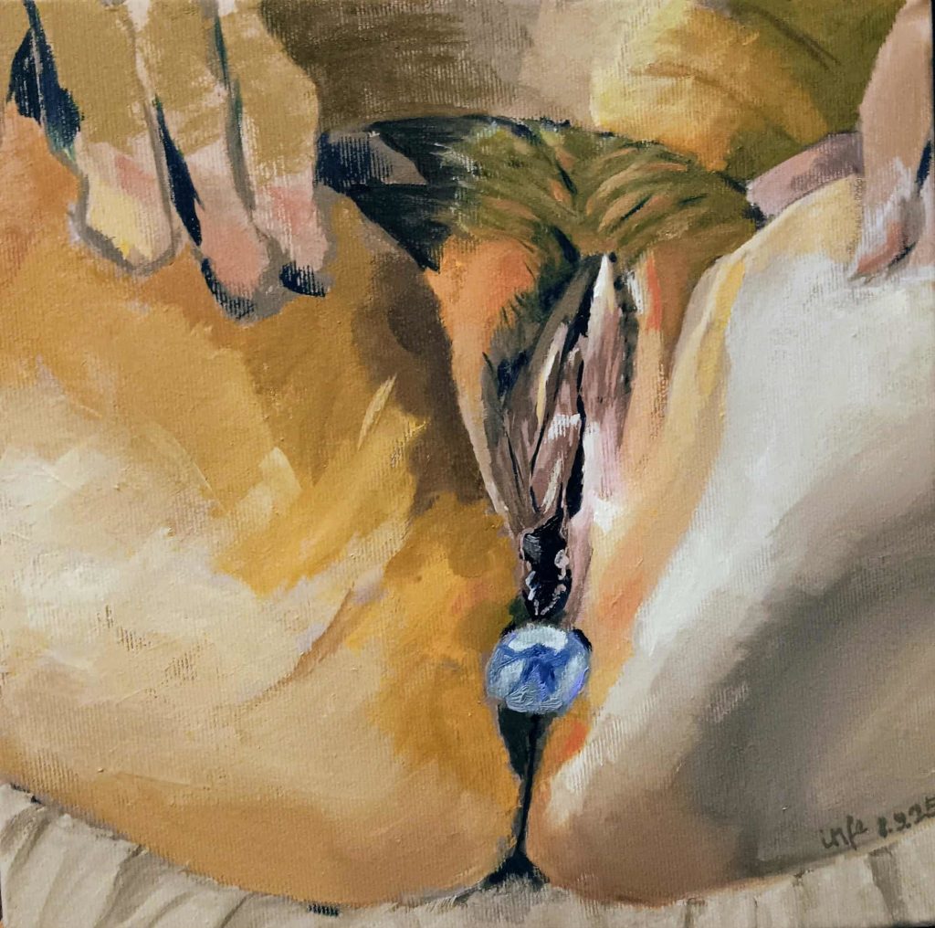 Ölgemälde, oil painting, Mösenportrait, vulva portrait