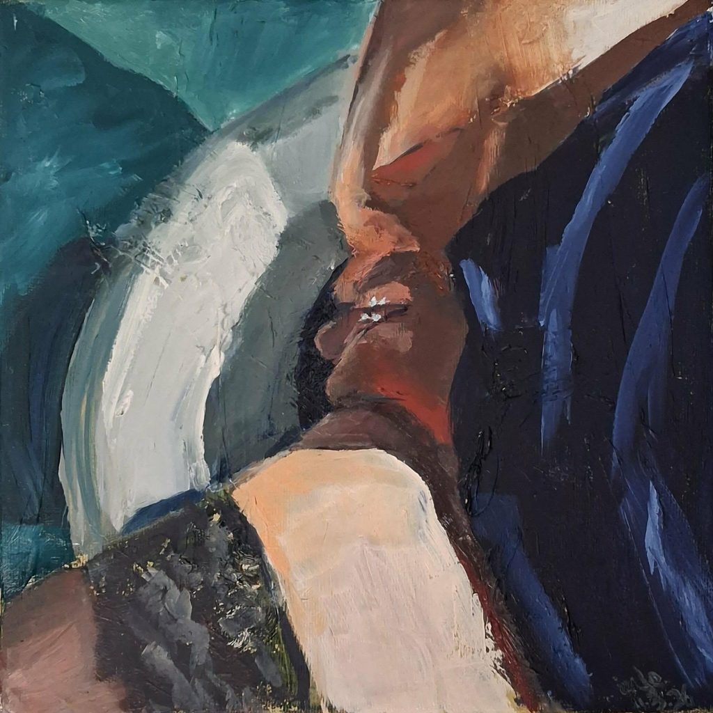 Ölgemälde, oil painting, Mösenportrait, vulva portrait