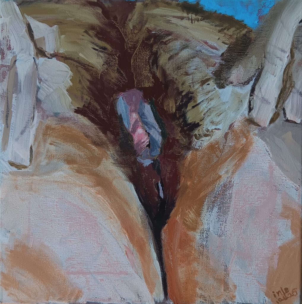 Ölgemälde, oil painting, Mösenportrait, vulva portrait